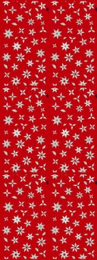 Küçük çiçekli basit bir çiçek çizimi. Moda baskısı, albüm, ambalaj kağıdı ve duvar kağıdı için zarif dekoratif süslemeler. Kırmızı renkte sevimli çiçekler. Raster illüstrasyonu.