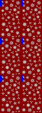 Elle çizilmiş çiçek desenli Raster çizimi. Tekstil, kumaş, ambalaj, hatıra defteri için hoş bir çiçek arkaplanı. Kırmızı arka planda. Çocuksu tasarım.