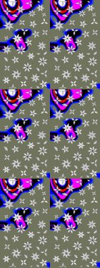 Çiçek yeşili eskiz deseni. Raster çiçek izi. Klasik taslak çizimi.