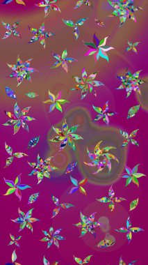 Soyut etnik raster çizim kalıbı. Kabile sanatı boho baskısı, klasik çiçek arkaplanı. Arkaplan dokusu, duvar kağıdı, mor renkli çiçek teması.