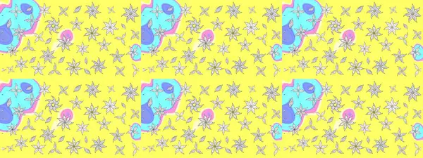 Yatak çarşafları, ceket, paket tasarımı, kumaş ve moda kavramları için tekstil baskısı. Eskiz modeli etnik tasarım. Çiçekleri, deniz kabukları, mandalaları ve suluboya efektleri olan deniz altyapısı.