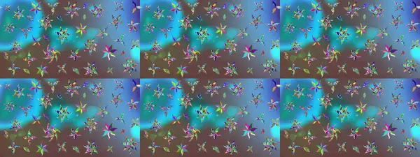 Yumuşak, mavi renkte bahar çiçekleri. Raster illüstrasyonu. Raster deseni. Patlayan çiçekler soyut yerleştirilmiş.