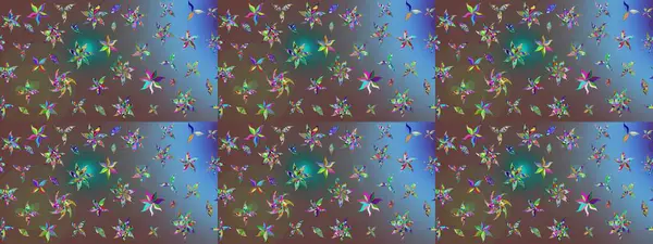 Kahverengi renkli çiçekler. Raster illüstrasyonu. Çiçek desenli eskiz, vuruşlar, sıçramalar, yaz çiçekleri..