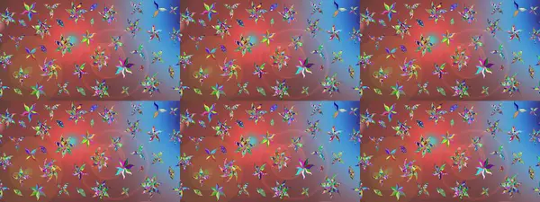 Renkli Bahar Teması eskiz kalıbı. Raster illüstrasyonu. Düz Çiçek Elementleri Tasarımı. Taslak desenli, modaya uygun kumaş deseni. Şirin çiçek elementleri..