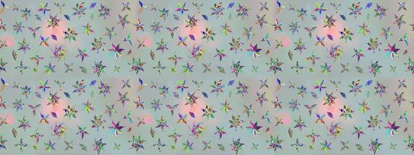Çiçek duvar kâğıdı. Çiçek arkaplan. Gri renkli şirin tekstil tarzında. Renkli çizim kalıbı. Raster illüstrasyonu.