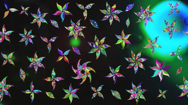 Düz Çiçek Elementleri Tasarımı. Gri renkli şirin çiçek deseni. Raster Modaya uygun kumaş deseni. Renkli Bahar Teması çizim şablonu.