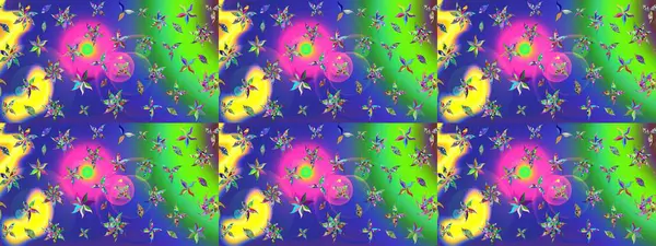 Mavi renkte etnik çiçeklerle süslenmiş zarif bir eskiz. Asya Tekstil 'inde Raster Çiçek İllüstrasyonu.