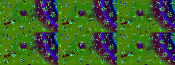 Çiçekli karalama şeklinde Raster çiçek deseni. Nazik, narin çiçek arkaplanı. Yeşil renkte çiçekler.