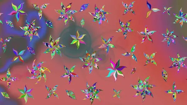 Çiçekli bahar çiçekleri. Küçük çiçekte güzel bir desen. Moda baskıları için zarif bir şablon. Robot resim. Motley illüstrasyonu. Küçük renkli çiçekler..