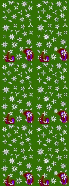 Klasik çiçekler. El çizimi, soyut ve süslü elementler. Yaz çiçekleri teması. Yeşil renkler. Suluboya resim taklit Raster illüstrasyonu.