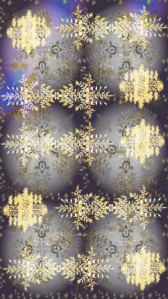 Karla süslenmiş Noel kar taneleri. Noel şenliği geçmişi. Raster illüstrasyonu.