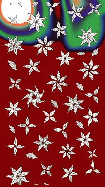 Çiçekli çiçek deseni, suluboya. Düz Çiçek Elementleri Tasarım Raster illüstrasyonu. Kırmızı renkte çiçekler. Renkli Bahar Teması Eskiz Şablonu.