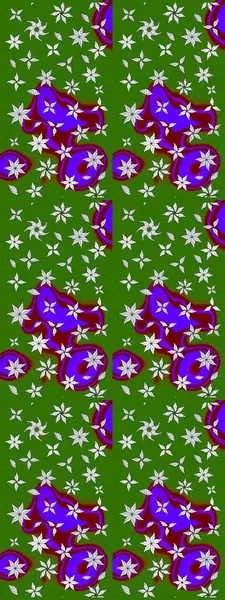 Küçük çiçekteki sevimli çiçek deseni. Yeşil renkte çiçekler.