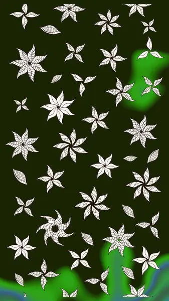 Raster illüstrasyonu. El çizimi. Çiçekler, dallar, bitkiler ve çiçekler. Güzel kumaş deseni.