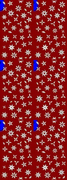 Elle çizilmiş çiçek desenli Raster çizimi. Tekstil, kumaş, ambalaj, hatıra defteri için hoş bir çiçek arkaplanı. Kırmızı arka planda. Çocuksu tasarım.