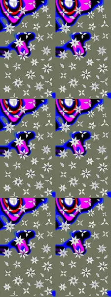 Çiçek yeşili eskiz deseni. Raster çiçek izi. Klasik taslak çizimi.