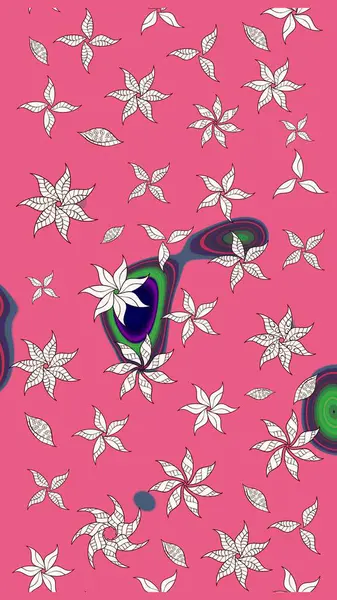 Çiçek pembesi çizim deseni. Raster çiçek izi. Klasik taslak çizimi. Raster Yumuşak kumaş deseni.