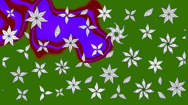 Raster güzel bir çiçek deseni çizmiş. Bahar mevsimi. Tatil havası. Nazik romantik baskı. Yeşil renkte çiçekler.