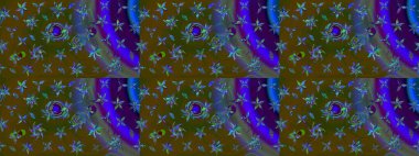 Suluboya çiçekli çiçek deseni. Raster illüstrasyonu. Kahverengi renkli güzel tekstil.