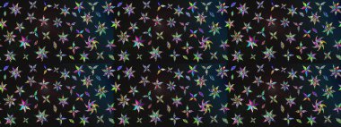 Raster. Renkli Bahar Teması eskiz kalıbı. Düz Çiçek Elementleri Tasarımı.