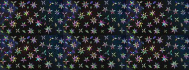 Raster illüstrasyonu. Gri renkli çiçekler. Tropikal çizim çiçek deseni.