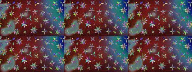 Kahverengi renkli etnik çiçeklerin olduğu zarif bir eskiz modeli. Asya Tekstil 'inde Raster Çiçek İllüstrasyonu.