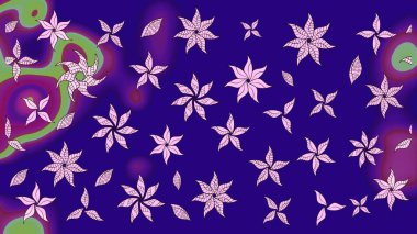 Karalama çiçeği. Düz Çiçek Elementleri Tasarımı. Raster illüstrasyonu. Güzel kumaş deseni. Zentangle soyut çiçekleri. Renkli Bahar Teması çizim şablonu.