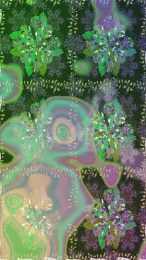 Çiçekli kusursuz retro desen. Yeşil renkli çiçekler. Renkli Yaz Temalı Kusursuz Arkaplan. Düz Çiçek Elementleri Tasarımı.