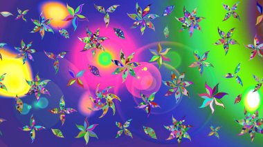 Raster suluboya çiçek deseni, narin çiçekler, mavi çiçekler, tebrik kartı şablonu. Güzel kumaş deseni.