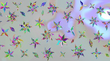 El çizimi Raster çizimi. Çizim çiçek deseni duvar kağıdı, web sitesi arka planı, ambalaj kağıdı, davetiye, broşür, afiş veya web sitesi için kullanılabilir. Parlak elementlerin.