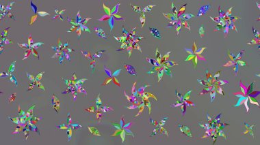 Küçük çiçekli yay deseni çiz. Suluboya stilinde gri renkte. Raster illüstrasyonu.