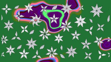 Doodle çiçekler ve dalları, otlar ve çiçekler. Elle çizilmiş. Raster resim. Güzel kumaş deseni.