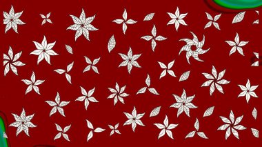 Çizim çiçek deseni duvar kâğıdı olarak kullanılabilir. Kırmızı renkte çiçekler. Raster illüstrasyonu.