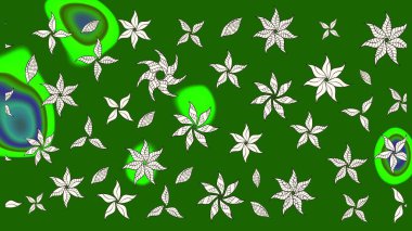 Elle çizilmiş sonbahar çiçeği deseni. Renkli yeşil çizim kalıbı. Doodle tarzı. Tekstil ve kapak tasarımı için mükemmel. Yeşil renkte çiçekler.