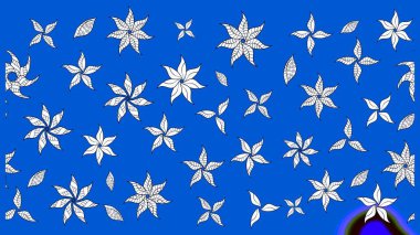 Çiçekli eskiz deseni. Suluboya çizimi. El çizimi. Mavi renkte çiçekler.