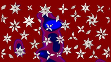 Çiçek ve yapraklı çiçek deseni. Küçük çiçekli şirin bir desen. Raster illüstrasyonu.