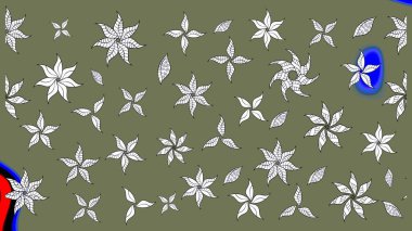 Çiçek duvar kağıdı. Renkli süs kenarı. Hint süsü. Çizim kalıbı. Raster illüstrasyonu. Yeşil renklerde.