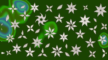 Parlak renkli çiçekli ve yeşil yapraklı harika bir çiçek deseni. Moda baskıları için zarif bir şablon. Modern çiçek arkaplanı. Halk stili.