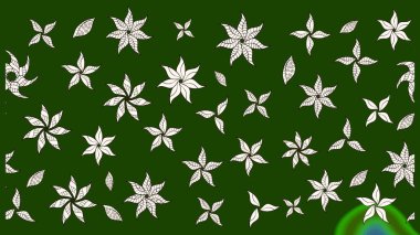 Çiçekli karalama şeklinde Raster çiçek deseni. Yumuşak, bahar çiçekli arka plan. Yeşil renkte çiçekler.