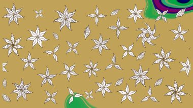 Nakış desenli çiçek deseni. Renkli grunge, soyut arkaplanı coloyellow çiçekleri ile zenginleştirir. İzler, kumaş, duvar kağıtları, tekstil için raster dokusu.