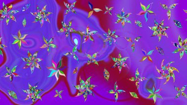 Küçük çiçekte güzel bir çiçek deseni var. Raster deseni. Çiçekli çiçek deseni, suluboya..