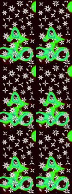 Çizim çiçek deseni duvar kâğıdı olarak kullanılabilir. Siyah renkli çiçekler. Raster illüstrasyonu.