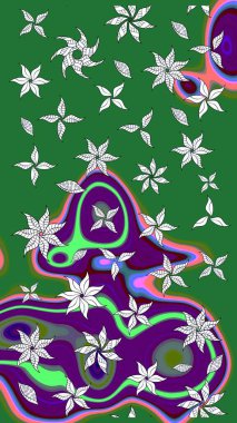 Organik motif arka planı. Çizim kalıbı. Ultraviyole kumaş deseni. Raster illüstrasyonu.