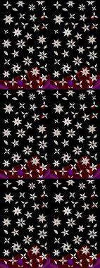 Siyah renkli siyah papatya deseni. Raster illüstrasyonu. Siyah renklerde.