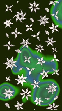 Nazik, narin çiçek arkaplanı. Gri renkli çiçekler. Raster çiçek desenli ve çiçekli..