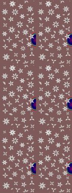 Raster illüstrasyonundaki çiçek desenli çizim. Kahverengi renklerde. Güzel kumaş deseni. Raster illüstrasyonu.