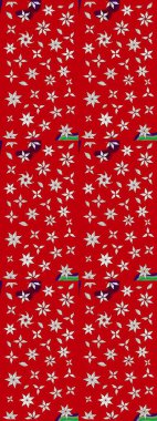 Çiçekli karalama şeklinde Raster çiçek deseni. Yumuşak, bahar çiçekli arka plan. Kırmızı renkte çiçekler.