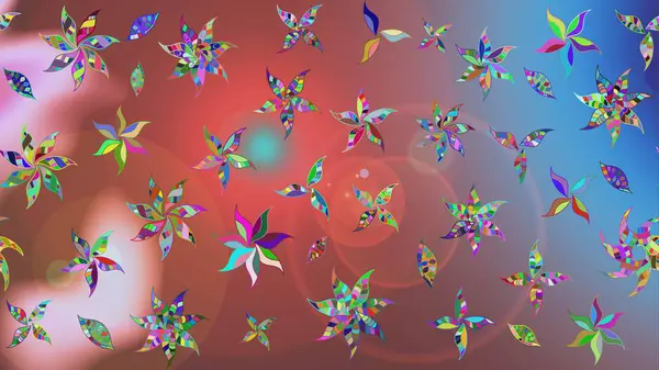 Renkli Bahar Teması eskiz kalıbı. Pembe renkli çiçekler. Düz Çiçek Elementleri Tasarım Raster illüstrasyonu. Çiçek eskiz kalıbı geçmişi.