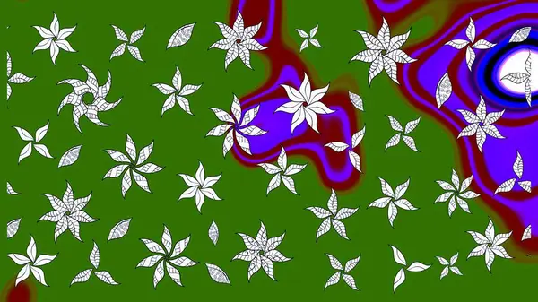 Raster illüstrasyonundaki çiçek desenli çizim. Güzel kumaş deseni. Renkli Bahar Teması eskiz kalıbı. Düz Çiçek Elementleri Tasarımı.