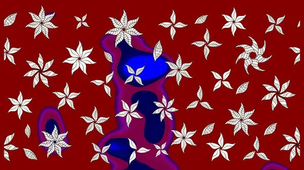 Çiçek ve yapraklı çiçek deseni. Küçük çiçekli şirin bir desen. Raster illüstrasyonu.